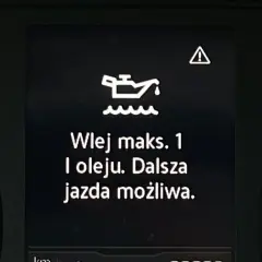 Kontrolka oleju z falą informuje: "Wlej maks. 1 l oleju. Dalsza jazda możliwa.