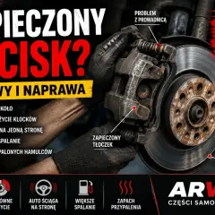 Zapieczony tłoczek hamulcowy, objawy i naprawa. Problem z prowadnicą zacisku może być niebezpieczny.