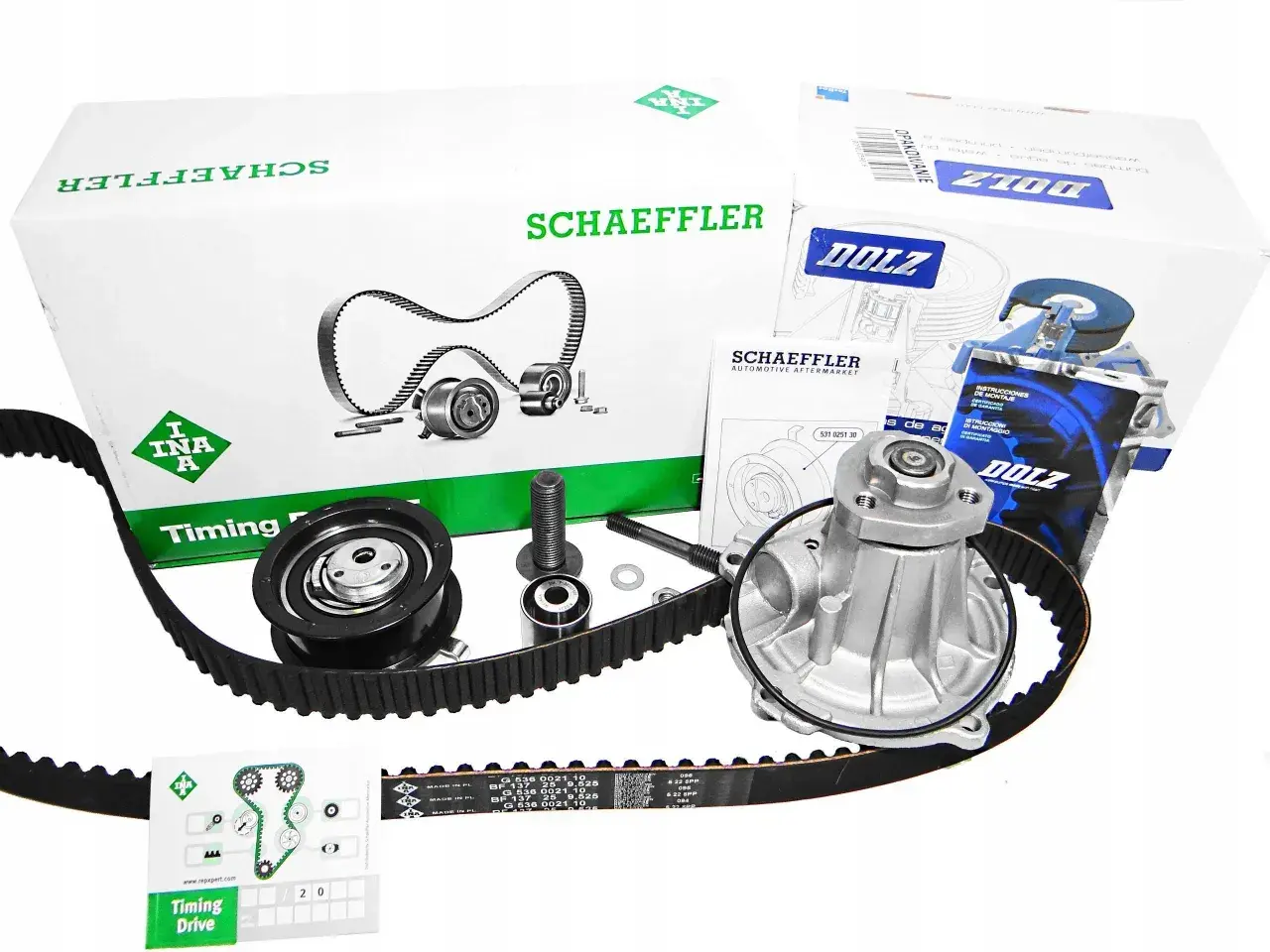 Zestaw do wymiany rozrządu 1.9 TDI Schaeffler z pompą wody Dolz. Sprawdź koszt wymiany rozrządu 1.9 TDI.